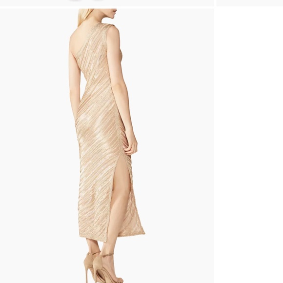 Hervé Leger Woven Metallic One-Shoulder Gown Size L - Picture 4 of 10
